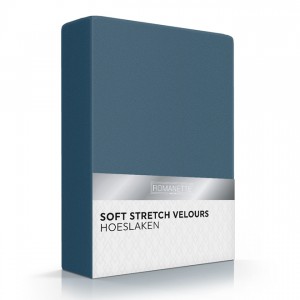 Hoeslaken Velours Teal romanette